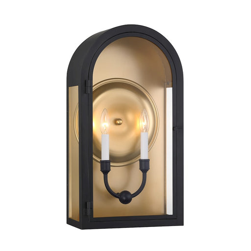 Savoy House Grotto 2Lt 23" Outdoor Wall Lantern, Black/Gold/Clear