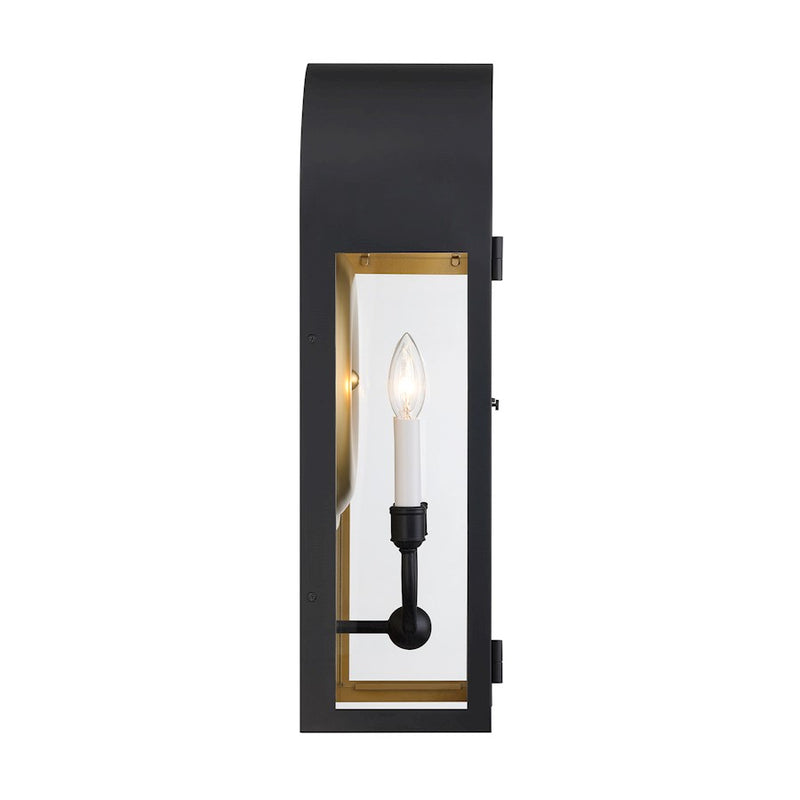 Savoy House Grotto 2Lt 23" Outdoor Wall Lantern, Black/Gold/Clear