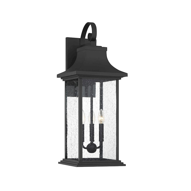 Savoy House Hancock 3 Light Outdoor Sconce, Matte Black