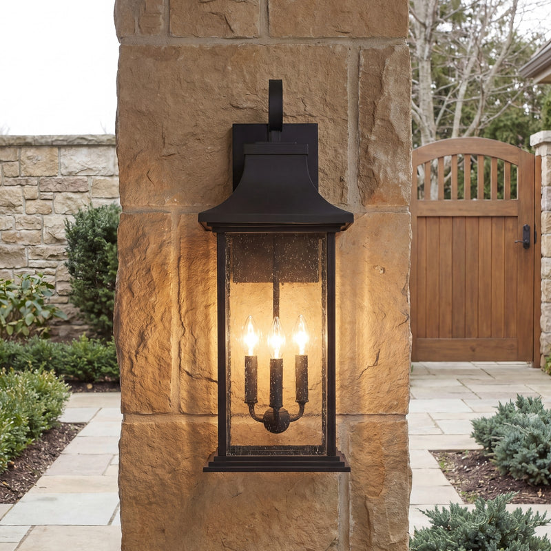 Savoy House Hancock 3 Light Outdoor Sconce, Matte Black