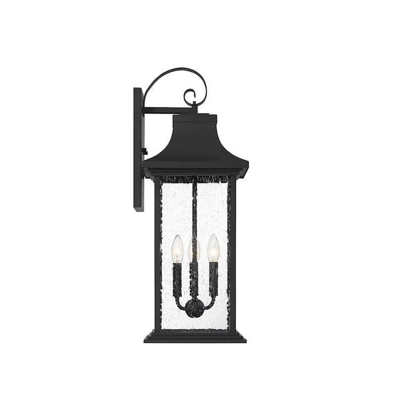 Savoy House Hancock 3 Light Outdoor Sconce, Matte Black