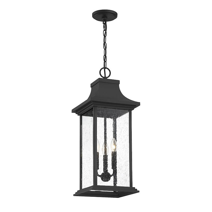 Savoy House Hancock 3 Light Outdoor Pendant, Matte Black