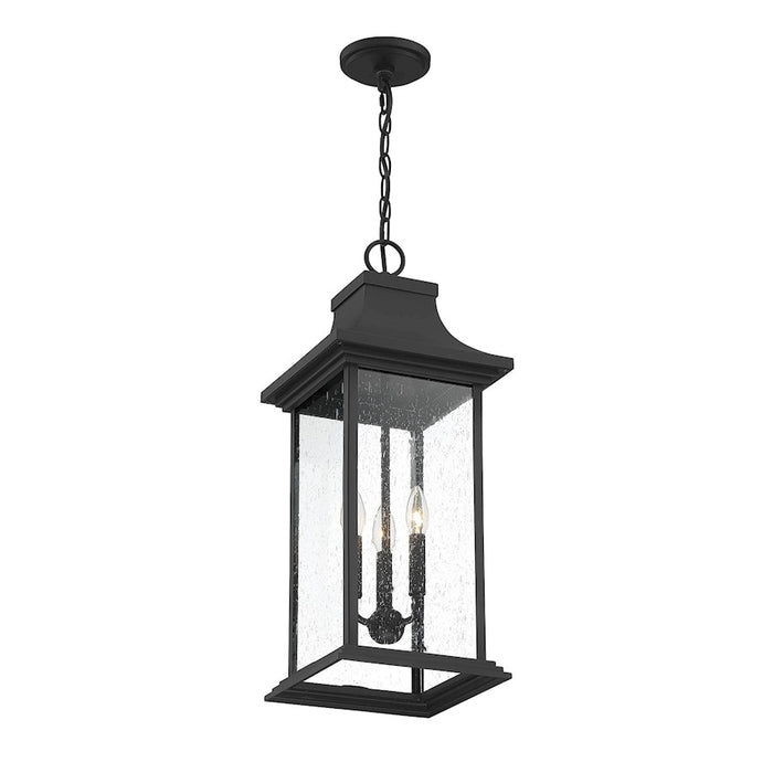 Savoy House Hancock 3 Light Outdoor Pendant, Matte Black