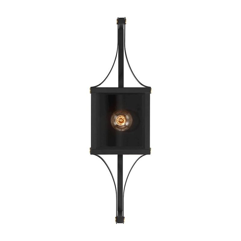 Savoy House Raeburn 1Lt 28" Outdoor Lantern, Black/Brass/Beveled