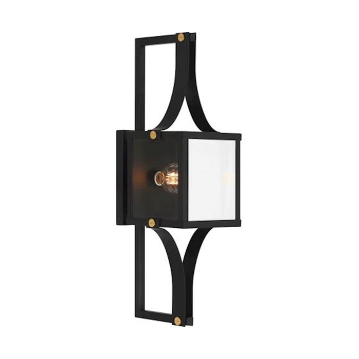 Savoy House Raeburn 1Lt 28" Outdoor Lantern, Black/Brass/Beveled