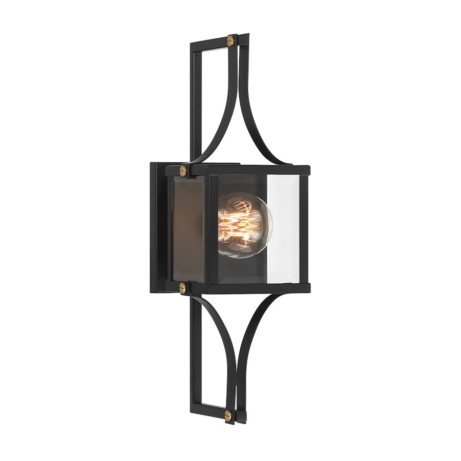 Savoy House Raeburn 1Lt 18" Outdoor Wall Lantern, Black/Brass - 5-473-144