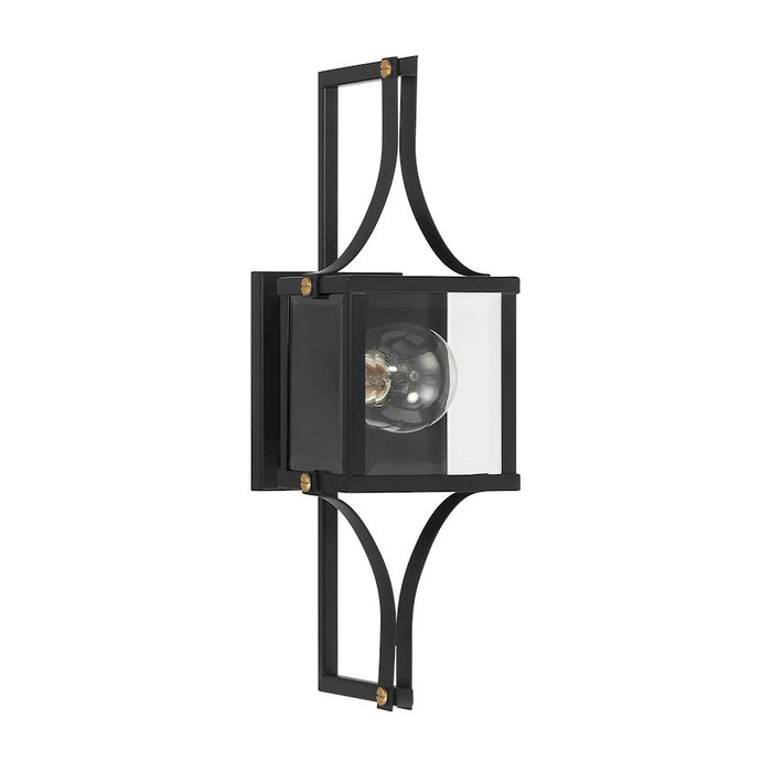 Savoy House Raeburn 1Lt 18" Outdoor Lantern, Black/Brass/Beveled