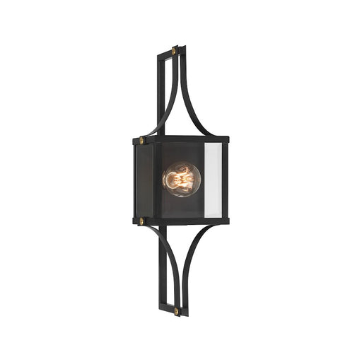 Savoy House Raeburn 1Lt 23" Outdoor Lantern, Black/Brass/Beveled - 5-474-144