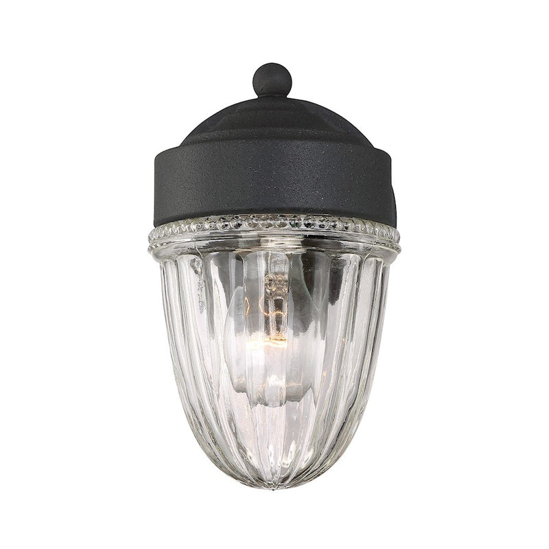 Savoy House Exterior Collection 1-Light Jelly Jar Wall Mount, Black