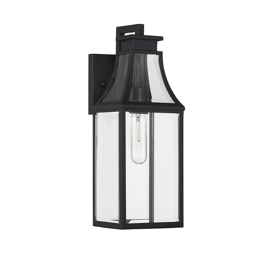 Savoy House Emery 1Lt 16" Outdoor Wall Lantern, Black/Clear Beveled