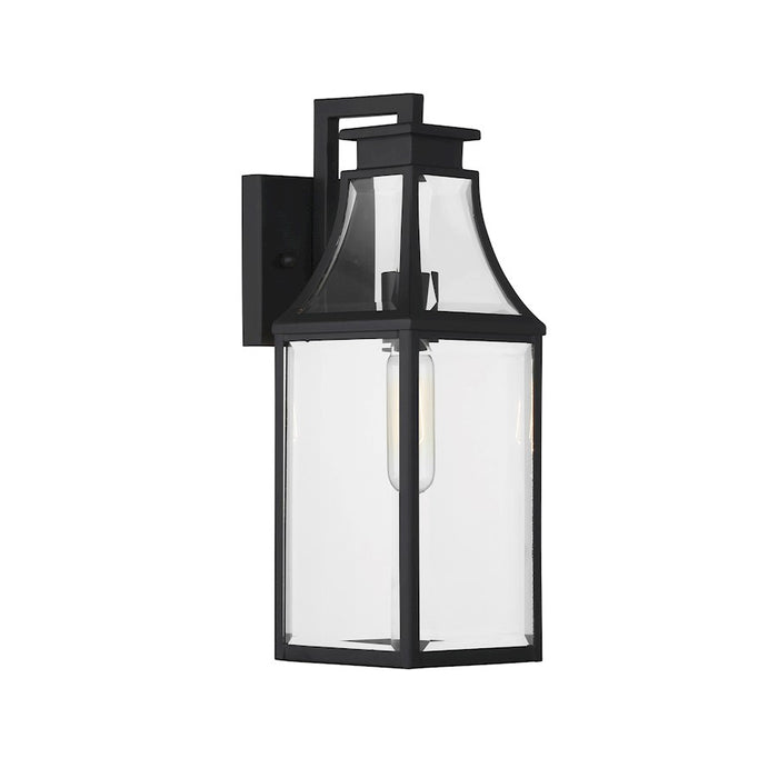 Savoy House Emery 1Lt 16" Outdoor Wall Lantern, Black/Clear Beveled
