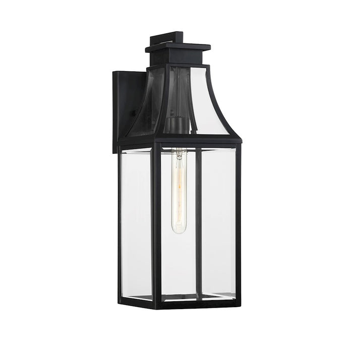 Savoy House Emery 1Lt 20" Outdoor Wall Lantern, Black/Clear Beveled - 5-606-BK
