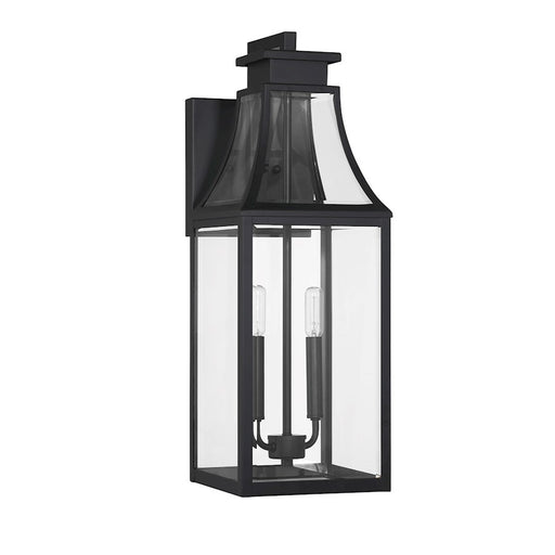 Savoy House Emery 2Lt Outdoor Wall Lantern, Matte Black/Clear Beveled