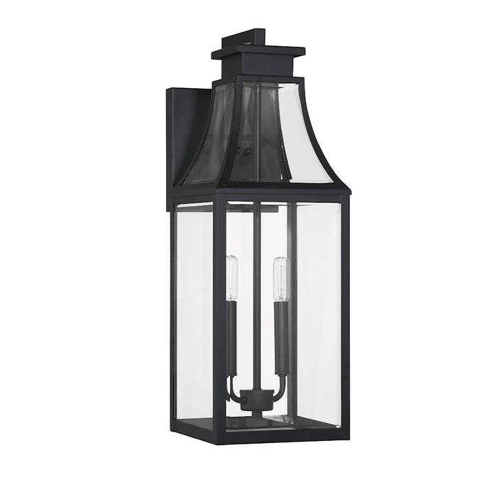 Savoy House Emery 2Lt Outdoor Wall Lantern, Matte Black/Clear Beveled