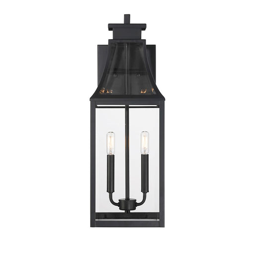 Savoy House Emery 2Lt Outdoor Wall Lantern, Matte Black/Clear Beveled