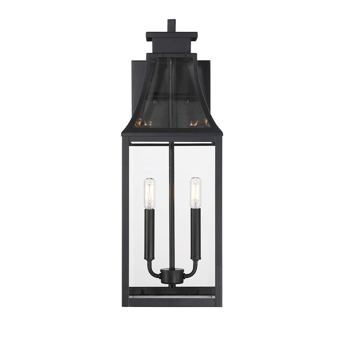 Savoy House Emery 2Lt Outdoor Wall Lantern, Matte Black/Clear Beveled