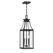 Savoy House Emery 3Lt Outdoor Hanging Lantern, Black/Clear Beveled - 5-608-BK