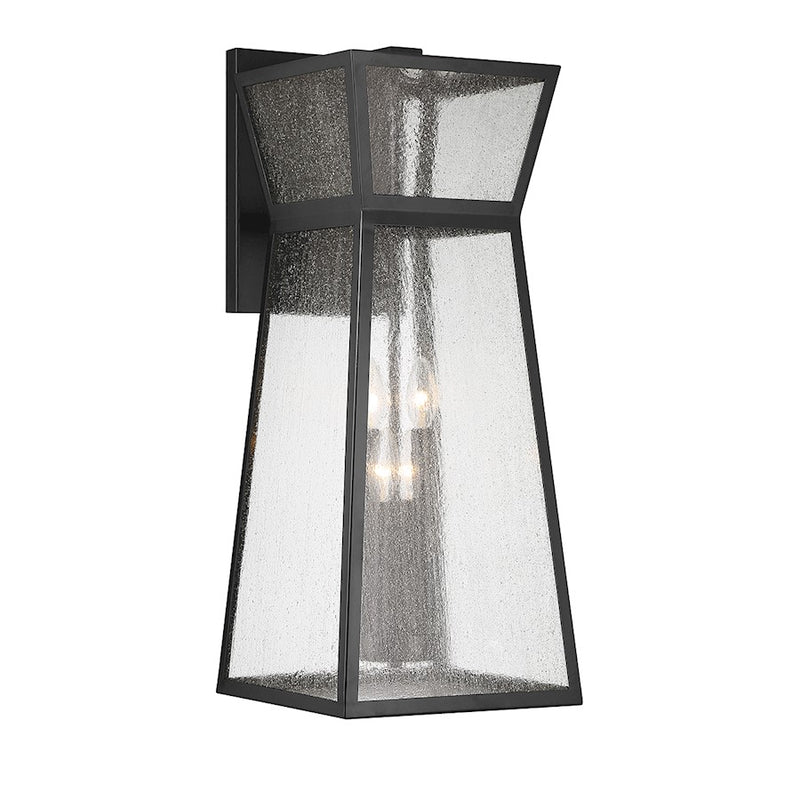 Savoy House Millford Outdoor Wall Lantern, Matte Black/Clear