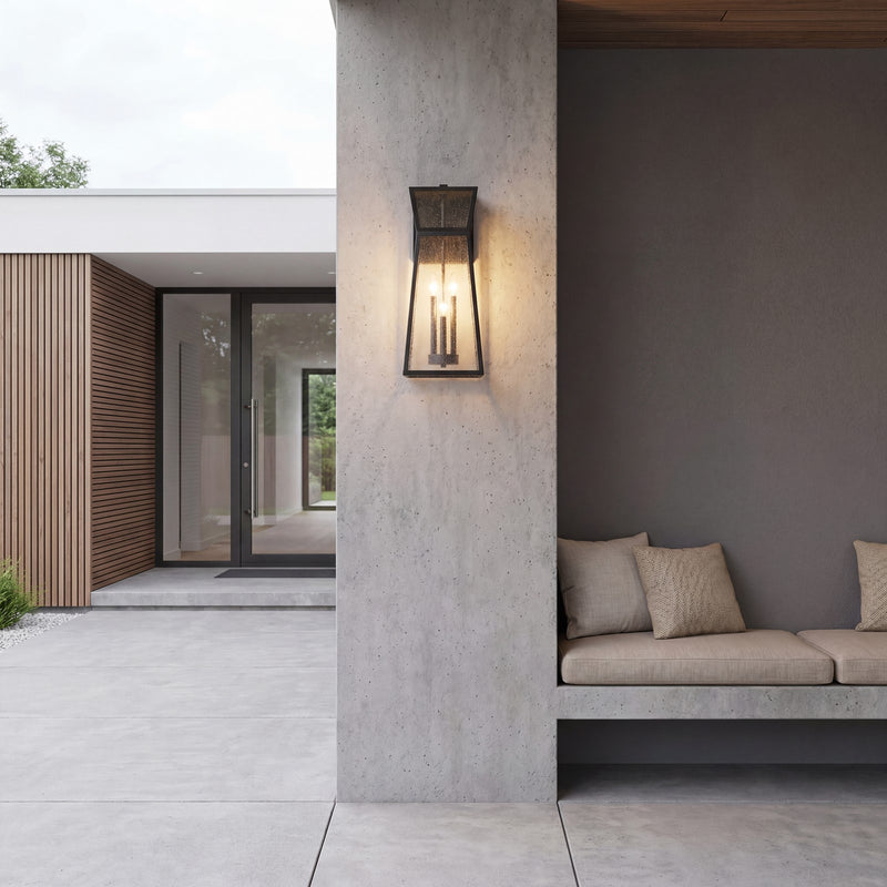 Savoy House Millford Outdoor Wall Lantern, Matte Black/Clear