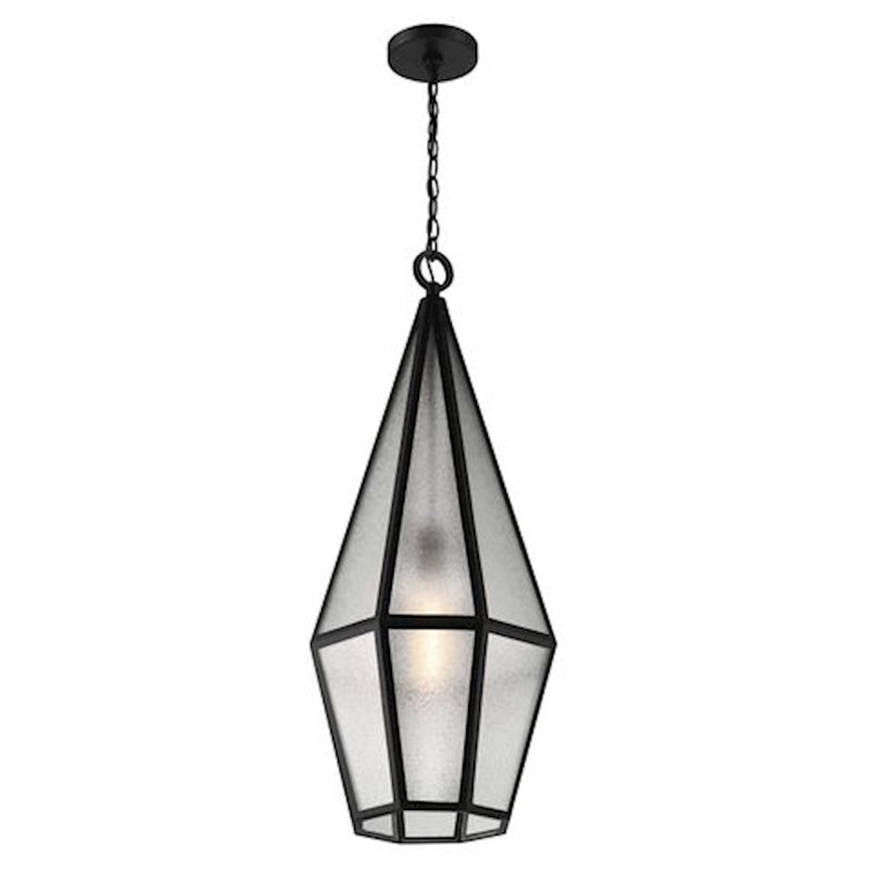 Savoy House Peninsula 1 Light Outdoor Hanging Lantern, Black/Art