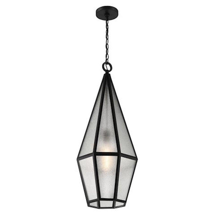 Savoy House Peninsula 1 Light Outdoor Hanging Lantern, Black/Art