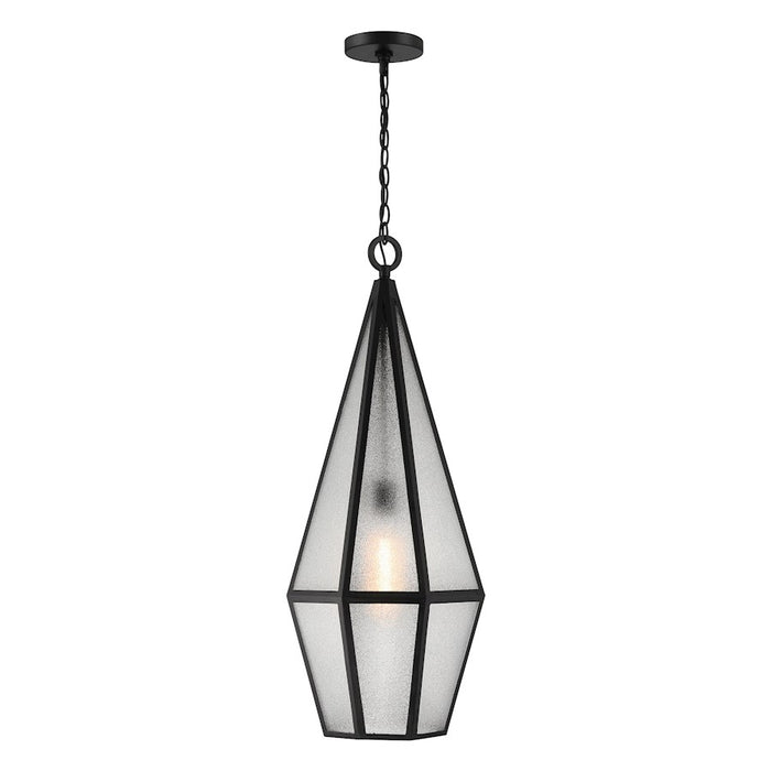 Savoy House Peninsula 1 Light Outdoor Hanging Lantern, Black/Art