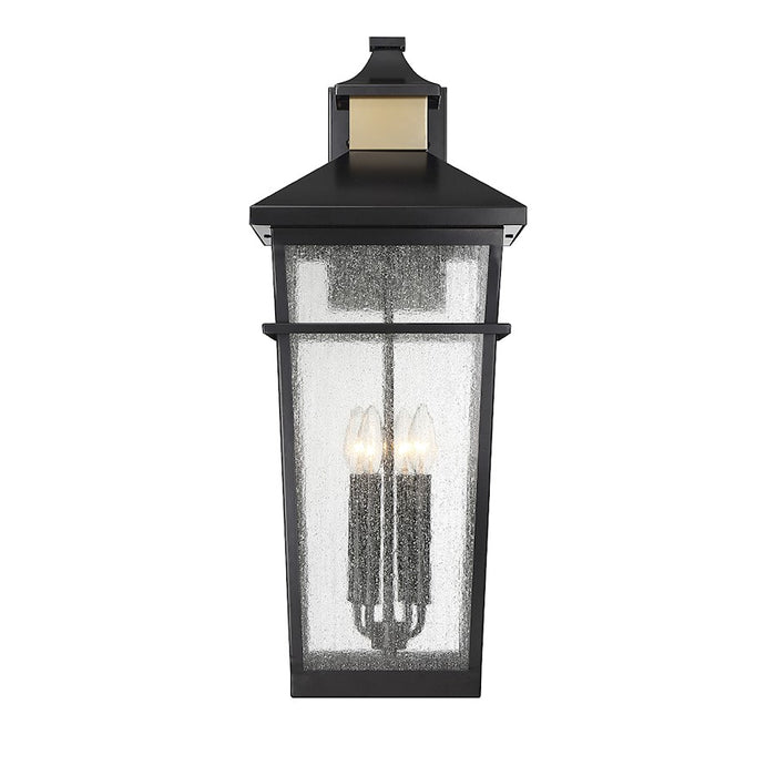 Savoy House Kingsley 4Lt Outdoor Wall Lantern, Black/Brass