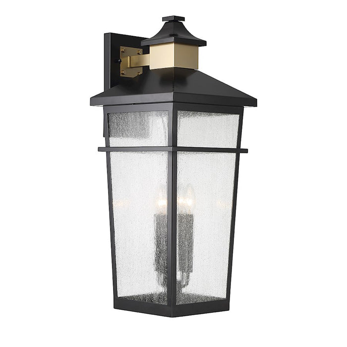 Savoy House Kingsley 4Lt Outdoor Wall Lantern, Black/Brass