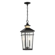 Savoy House Kingsley 2Lt Outdoor Hanging Lantern, Black/Brass - 5-717-143