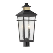 Savoy House Kingsley 2Lt Outdoor Post Lantern, Black/Brass - 5-718-143