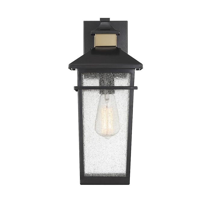 Savoy House Kingsley 1Lt Outdoor Wall Lantern, Black/Brass