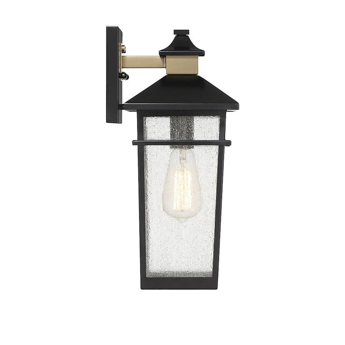 Savoy House Kingsley 1Lt Outdoor Wall Lantern, Black/Brass