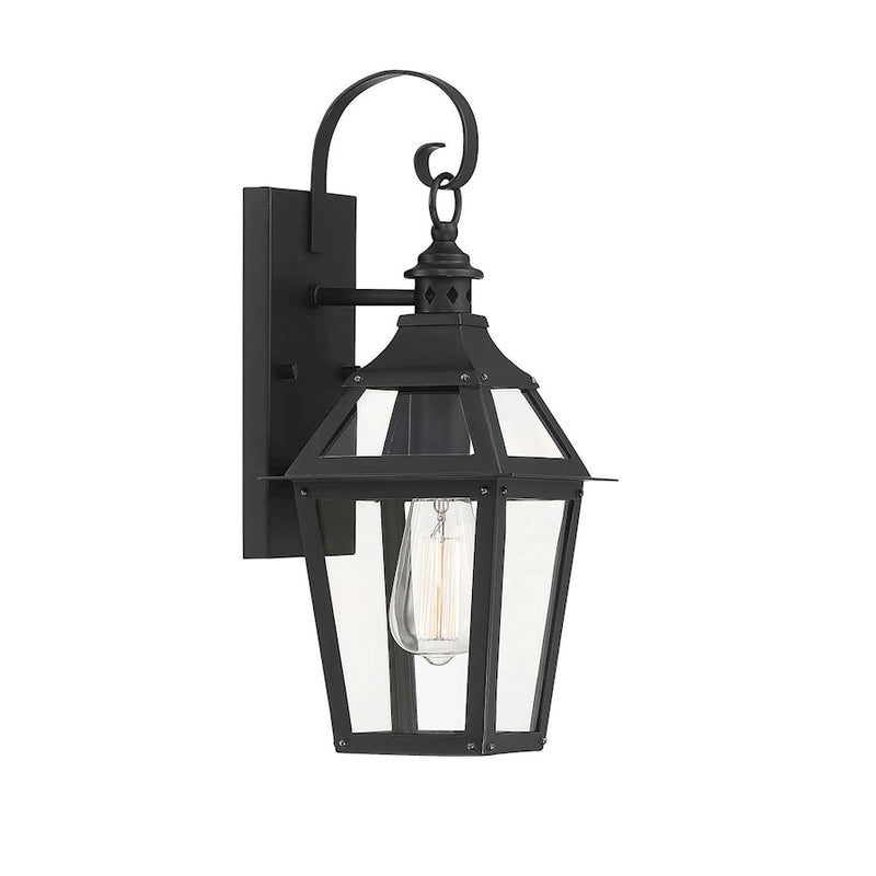 Savoy House Jackson 1 Light Outdoor Sconce, Black/Gold