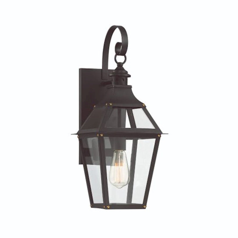 Savoy House Jackson 1 Light Outdoor Sconce, Black/Gold