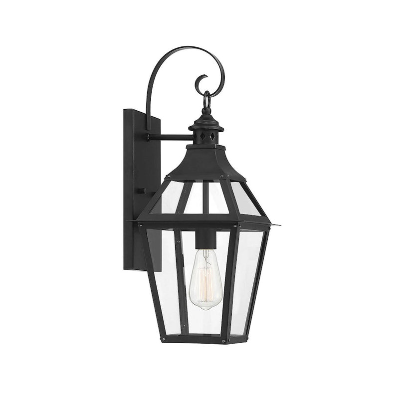 Savoy House Jackson 1 Light Outdoor Sconce, Black/Gold