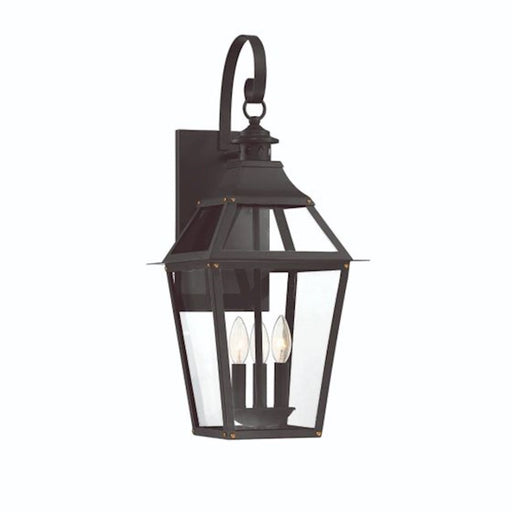 Savoy House Jackson 3Lt Outdoor Wall Lantern, Black/Gold Highlights - 5-722-153