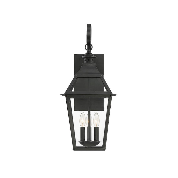 Savoy House Jackson 3Lt Outdoor Wall Lantern, Black/Gold Highlights