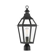 Savoy House Jackson 1Lt Outdoor Post Lantern, Black/Gold Highlights - 5-724-153