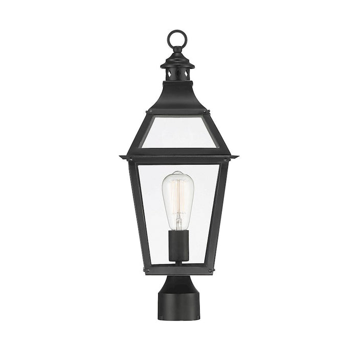 Savoy House Jackson 1 Light Outdoor Post Lantern, Black/Gold