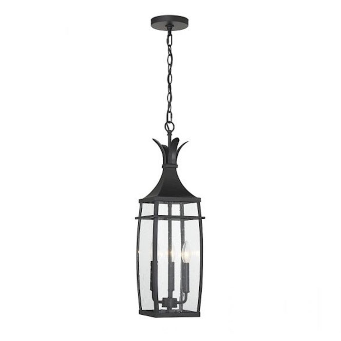 Savoy House Montpelier 3-Light Outdoor Hanging Lantern, Matte Black - 5-763-BK