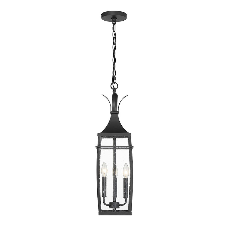 Savoy House Montpelier 3-Light Outdoor Hanging Lantern, Matte Black