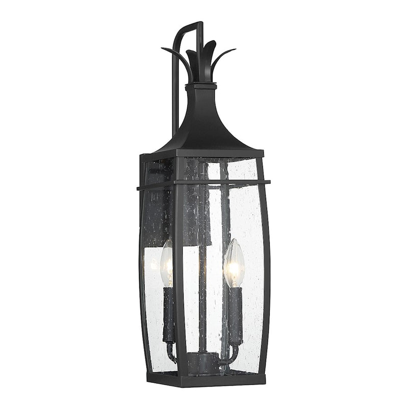 Savoy House Montpelier Outdoor Wall Lantern, Black/Clear