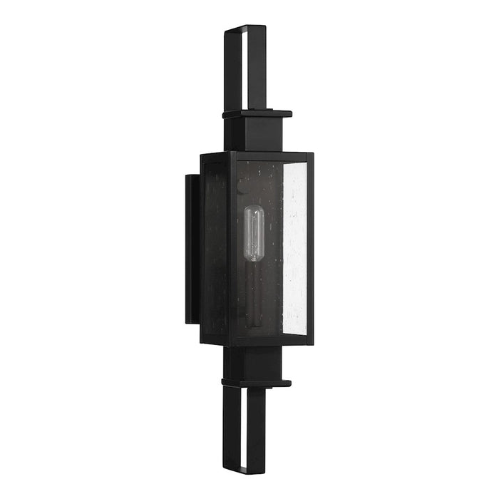 Savoy House Ascott 1 Light Outdoor Wall Lantern, Black/Clear Seeded