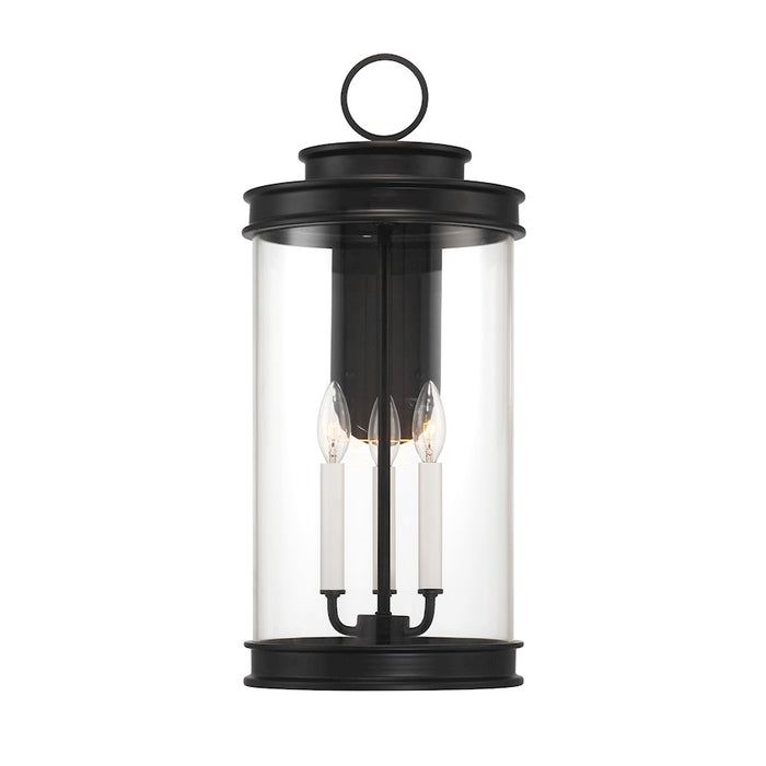 Savoy House Englewood 3 Light 24" Outdoor Wall Lantern, Black/Clear