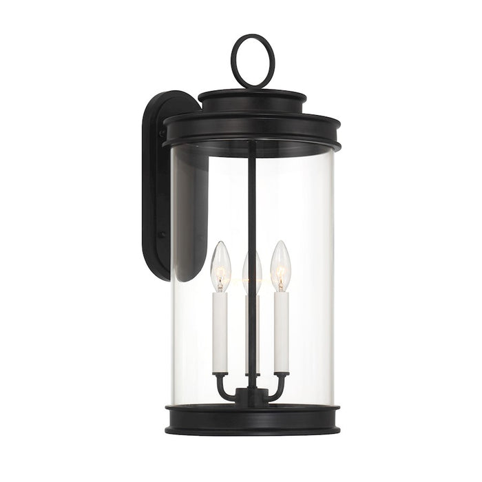 Savoy House Englewood 3 Light 24" Outdoor Wall Lantern, Black/Clear