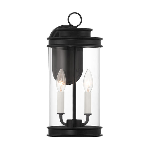 Savoy House Englewood 2 Light Outdoor Wall Lantern, Black/Clear - 5-904-BK