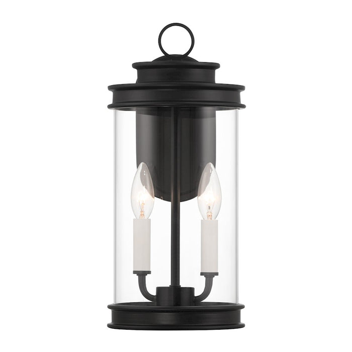 Savoy House Englewood 2 Light Outdoor Wall Lantern, Black/Clear