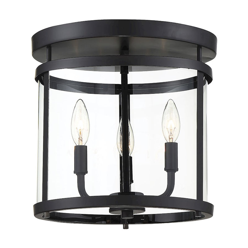 Savoy House Penrose 3 Light Flush Mount, Black
