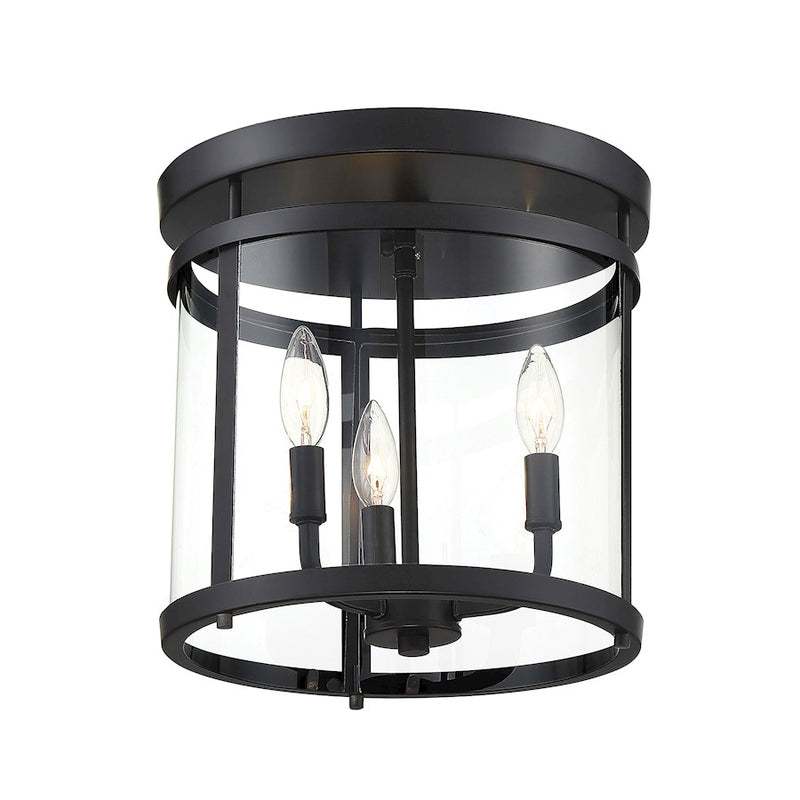 Savoy House Penrose 3 Light Flush Mount, Black