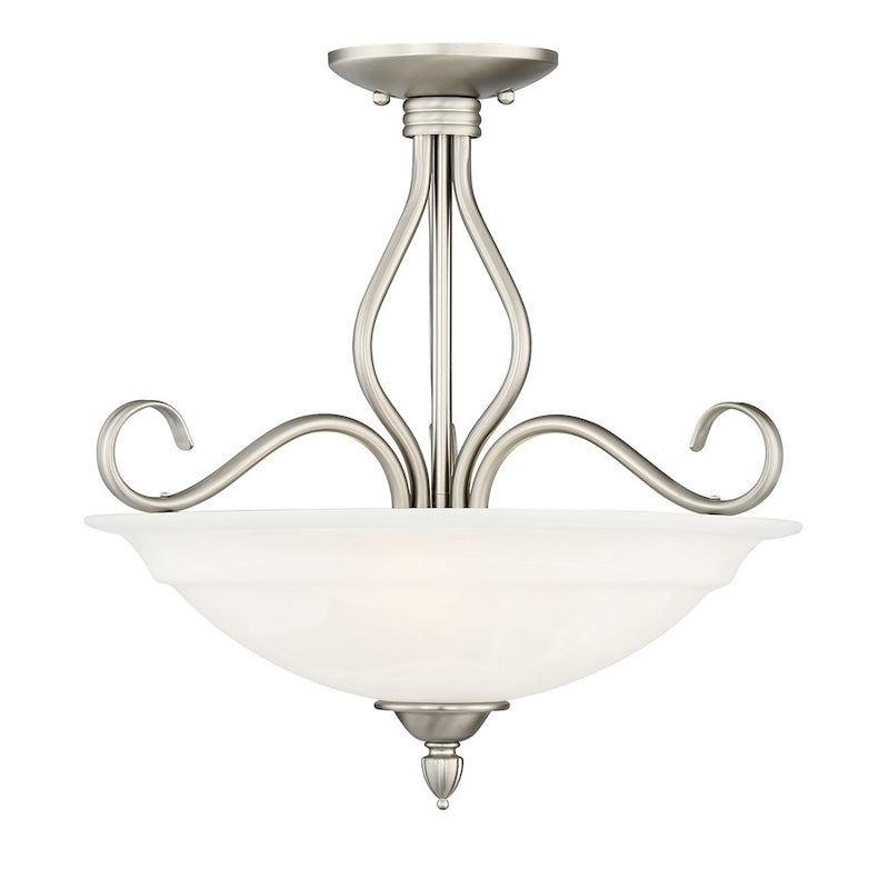 Savoy House Polar 3 Light Semi-Flush, Pewter